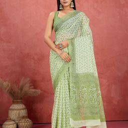 SHANVIKA Floral Printed Pure Cotton Saree-image-11