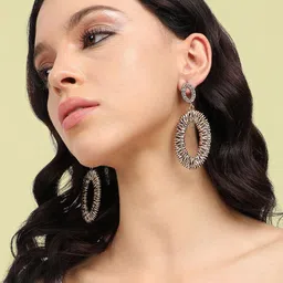 DressBerry Gold-Plated Oval Drop Earrings-image-99