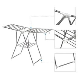 cozy vibes SCHOOLISH Drying Rack Wing Type Floor Multi-Function Folding Drying Rack Indoor Balcony Stainless Steel Drying Rack- PACK OF 1 image 3