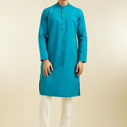 Diwas by Manyavar Striped Mandarin Collar Straight Kurta-36