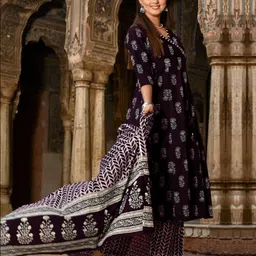 7Threads Women Ethnic Motifs Printed Regular Kurta with Trousers & With Dupatta-picture-22