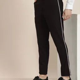 INVICTUS Men Slim Fit Formal Trousers With Side Stripe Details-image-56