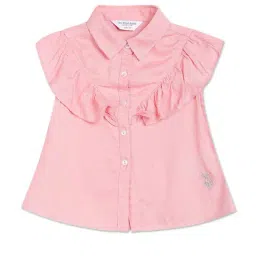 U.S. Polo Assn. Kids Pink Solid Shirt-picture-0