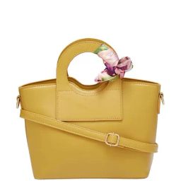 Globus Mustard Solid Medium Handbag-15