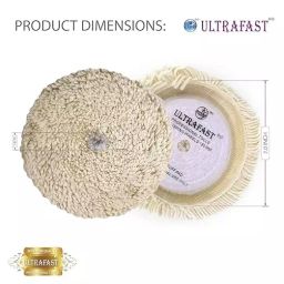 ULTRAFAST Wool Polishing Pad 180 mm Natural Buff Hook & Loop Grip, UF-WPP-01 image 2
