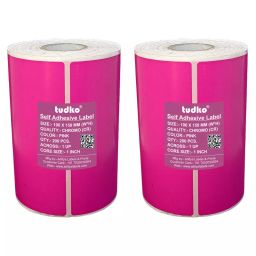 Tudko 100x150 mm 80 GSM 1 UP Self Adhesive Paper Label Pink (Pack of 2 Pcs)-image-74
