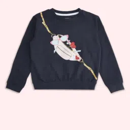 Pantaloons Junior Kids Navy Cotton Printed Full Sleeves Sweatshirt-picture-27
