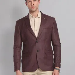 AD by Arvind Light Wine Regular Fit Blazer-image-64