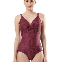 Speedo Maroon Printed Swimsuit-image-47