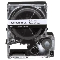 PANDUIT Label Printers Tape LABEL TAPE, MAGNETC, 1" X 4.9FT, BLK/WHT, T100X000MPM-BK-22