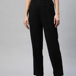plusS Women Black Solid Track Pants-picture-19