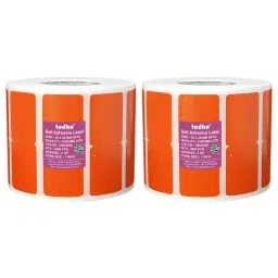 Tudko 25x20 mm 80 GSM 2 UP Self Adhesive Paper Label Orange (Pack of 2 Pcs)-image-86