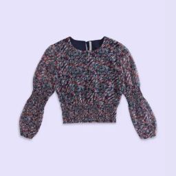 Pantaloons Junior Navy Cotton Floral Print Full Sleeves Top-image-18