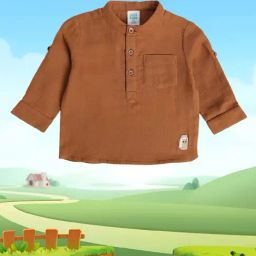 MINIKLUB Kids Brown Solid Full Sleeves Shirt-image-29