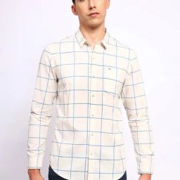 Lee Off White Slim Fit Check Shirt-image-78