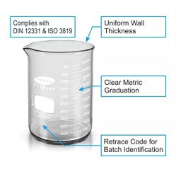 Omsons Germany 25 ml Class A Clear Beaker Low Form with Spout 240/3 Pack of 10 Pcs image 3