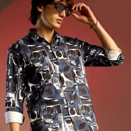 Campus Sutra Men Comfort Opaque Printed Casual Shirt-image-98