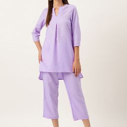 Off Label Women Solid Tunic with Trousers-image-69