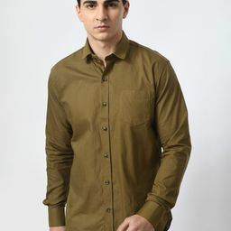 PEBCO Men Classic Spread Collar Geometric Printed Cotton Slim Fit Casual Shirt-image-132