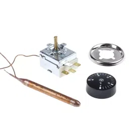 RS PRO Capillary Thermostat +40°C Max SPDT Automatic Reset Panel Mount, 7334713-10
