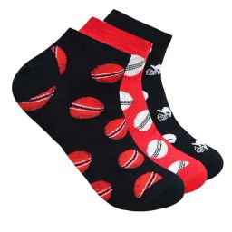 BALENZIA Black & Red Printed Socks - Pack of 3-image-94