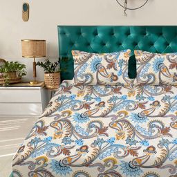 FABINALIV White & Blue Ethnic Motifs Set 2.5 m x 2.55 m-picture-32