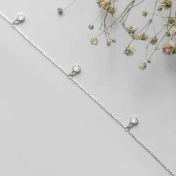 Zavya 92.5 Sterling Silver Anklet for Women in Rhodium-Plating-image-92