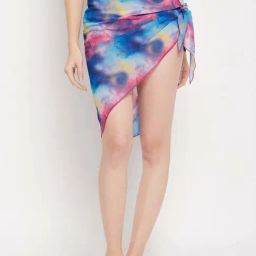 Secrets By ZeroKaata Blue & Pink Printed Sarong-image-14