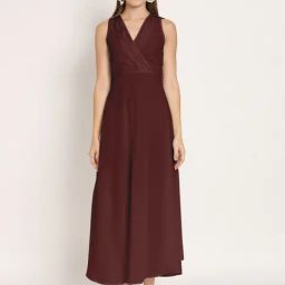 Moomaya Brown Regular Fit Midi Dress-image-22