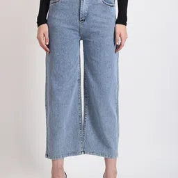 TYFFYN Women Flared High-Rise Highly Distressed Light Fade Stretchable Jeans-image-94