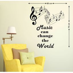 LANSTICK Black Music With Quotes Printed Wall Sticker-image-30