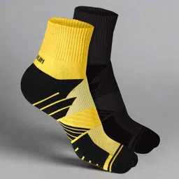Heelium Unisex Pack Of 2 Striped Above Ankle Length 3X Tougher & Durable Athletic Socks-22