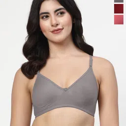 LILY ayir Women Pack Of 3 Solid Full Coverage Non Padded Non Wired T-shirt Bra-picture-52