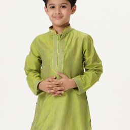 Ramraj Kids Green Embroidered Full Sleeves Kurta-picture-26