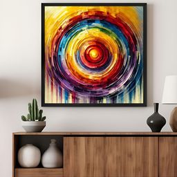 999Store Yellow & Red Radiant Spectrum Canvas Wall Art-image-0