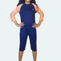 Aqua Holic Girls Printed Swimsuit With Attached Shorts-image-88