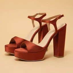 ERIDANI Women Solid Mid-Top Party Platform Heel Sandals-14