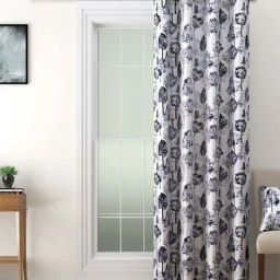 Swayam OMEGA Black & White Polyester 180 TC 330 GSM Door Curtain-12