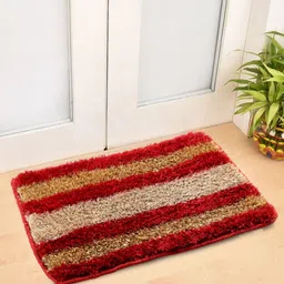 Myntra Elegant Homes Beige & Red Striped Anti-Skid Doormat-10