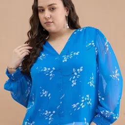 KIBO CURVE Women Floral Printed Chiffon Top-picture-12
