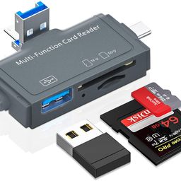 Tobo Micro SD Card Reader for Android Type C Lightning USB, Micro SD Card to USB Adapter, USB C SD Card Reader for Camera Memory Card Reader, 7 in 1 SD Card Reader for PC Phone image 1