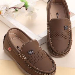 Cute Walk by Babyhug Slip on Formal Loafer Shoes - Brown-picture-17