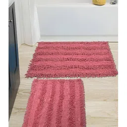 saral home Saralhome Cotton 2pc Shaggy Mat Dark Pink. 40cm x 60cm-picture-23