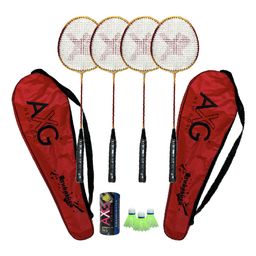 AXG Thrasher Racquets Set of 4 with 3 Plastic shuttles Badminton Kit-18
