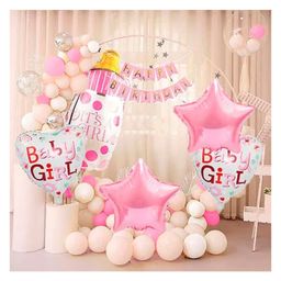 Bubble Trouble It's a Girl Birthday Decoration Kit with Foil Balloons, Happy Birthday Cut Banner, & More - Pack of 46-15