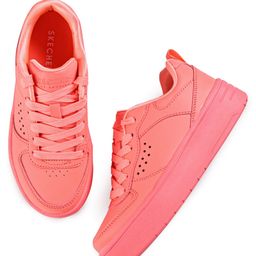 Skechers Casual Lace Up Solid Shoes - Coral-image-50