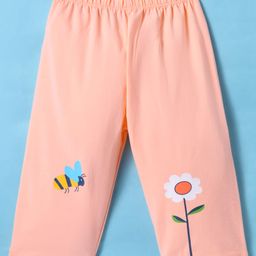 Tango Interlock Knit Full Length Lounge Pant with Floral Print - Peach-image-98