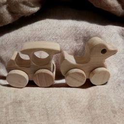 neemtoys Pack of 2 Beautiful Neem Wooden Wheel Toys - Train & Duck Shapes | 1-5 Years-23