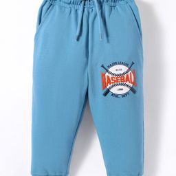 Taeko Looper Knit Full Length Lounge Pants With Sport Text Print - Light Blue-picture-12