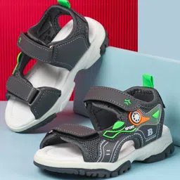 Cute Walk by Babyhug Velcro Closure Sandals With Applique- Grey-picture-12